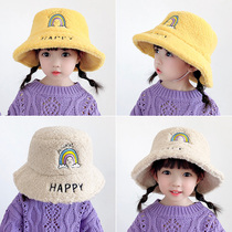 Childrens hats autumn and winter thick mens and womens baby fishermans hat Korean wave infant plush basin hat to keep warm winter