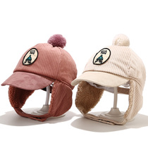 Baby hat autumn and winter thick plus velvet thickened male and female children warm ear cap Korean version of infant Lei Feng hat