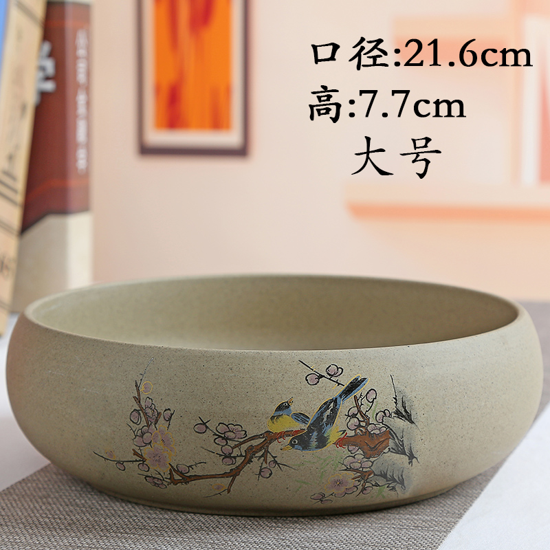 TaoXin language refers to grass cooper water raise no hole ceramic flower pot lucky bamboo bowl lotus hydroponic coarse pottery, fleshy tuba basin