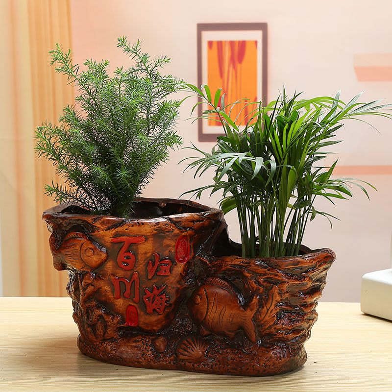 European extra large fortune ceramic banyan tree flower pot pot sitting room riches and honour auspicious ganoderma lucidum bonsai place flowerpot