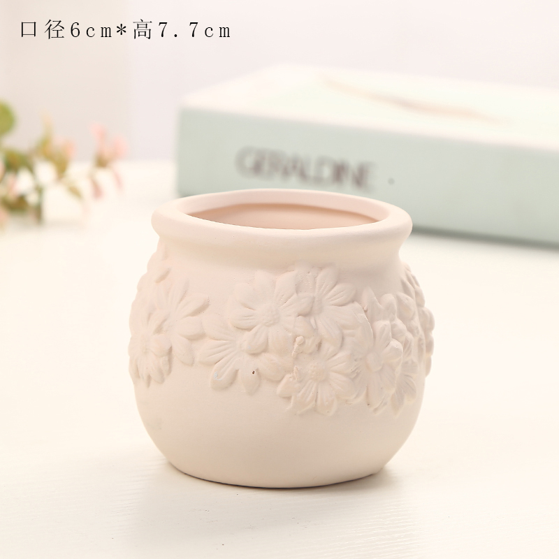 Grain embryo fleshy flowerpot can hand painting, hand - made of diy children three - dimensional creative painting graffiti ceramic flower pot