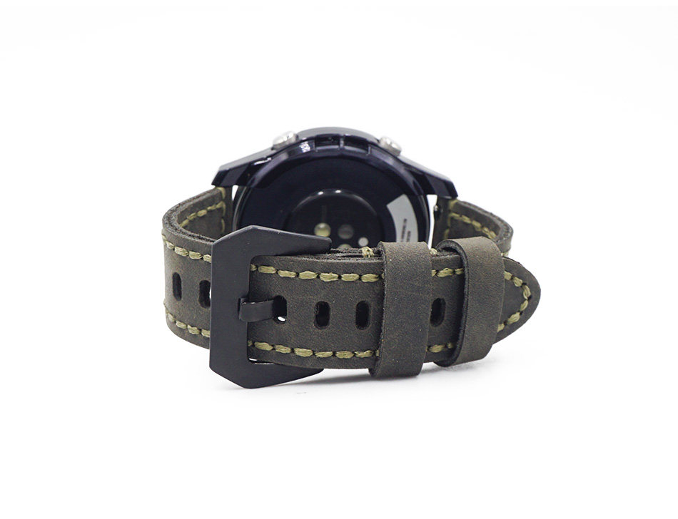 复古手工牛皮46mm适用华为gt2表带男22mm真皮watch3替换手表腕带