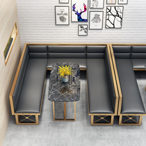 Net Red Coffee Hall Milk Tea Shop Bar Cassette Sofa Catering Table And Chairs Combination Brief Modern guests in talks about sofas