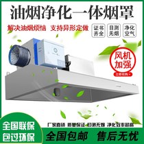 Stainless Steel Smoke Hood Commercial Small Hotel Restaurant Fried Chicken Shop Oil Smoke Purifying All-in-one Big Suction Ventilator
