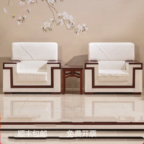 VIP sofa Chinese upscale meeting will living-room talks office reception room Buyi genuine leather single tea table combination