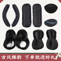 Spring Autumn Hanfu Wigs 8 Words Twist Bag Ancient Wind Wig Crescent Moon Tooth Soft Horn Stick Double Hair Hair Crown Hair Crown Hair Crown