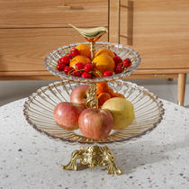 Style light lavish fruit tray European-style brass carved baroque home tea table refreshments candy containing decorative pendulum pieces