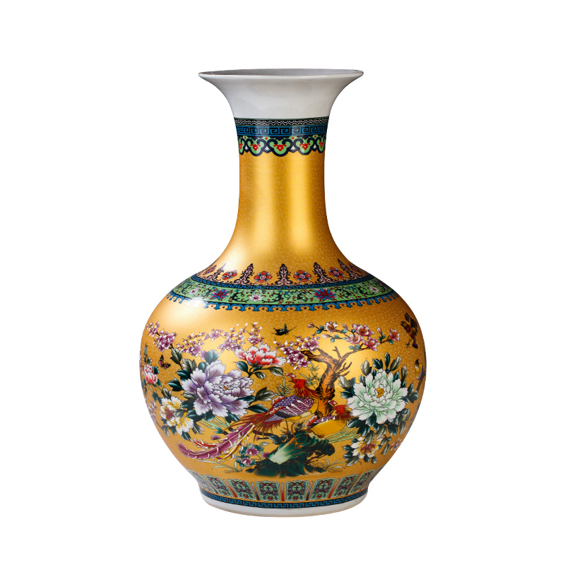 Chinese jingdezhen ceramics colored enamel of large vases, flower, flower arrangement sitting room adornment is placed large