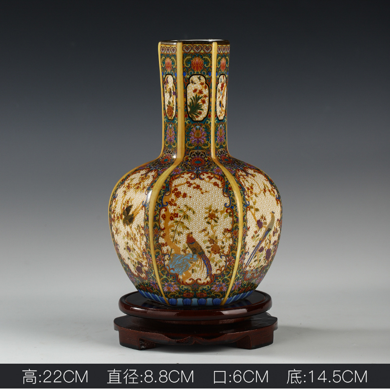 Jingdezhen ceramic vase furnishing articles colored enamel porcelain of European modern home wine porch sitting room adornment