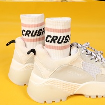 College students high school students cool Joker autumn and winter mens socks female Korean Japanese letters early autumn running socks