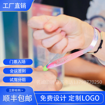 Custom Disposable Ribbon Bracelet Wristband Support Conference Sign In Concert Music Festival Admission Tickets