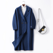 2021 autumn and winter new suit collar wide version cocoon mid-length temperament thin double-sided wool coat womens coat