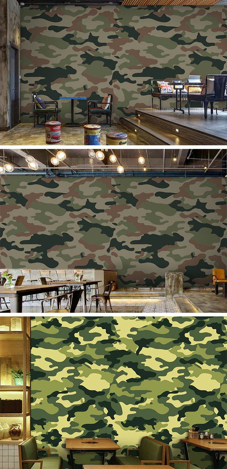 军绿色迷彩墙纸军事题材军旅网咖影咖装修宿舍部队网吧装饰墙壁纸
