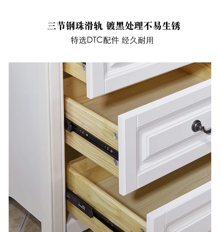 Nội thất Yaobang phong cách Địa Trung Hải phòng khách phòng ngủ chính cạnh giường tủ lưu trữ đa chức năng với ngăn kéo sáu ngăn kéo kiểu Âu đơn giản - Buồng