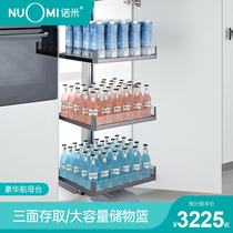 Nomi platform stainless steel kitchen high cabinet pull basket multi-layer open door type large monster storage silent damping guide rail