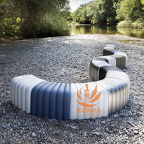 Fiberglass leisure seat public beauty Chen art chair simple outdoor splicing creative thread small stool customization