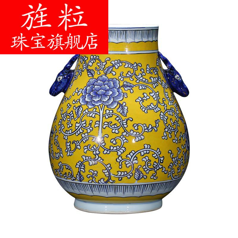 Q7 jingdezhen ceramics antique vase hand - made painting and calligraphy calligraphy and painting tube of classical Chinese style living room decorations study
