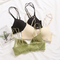 Front button underwear womens thin bra without steel ring small breasts gathered to collect auxiliary breasts to prevent sagging beautiful back thin belt summer