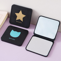 Small mirror carry cute mini-makeup mirror with dorm dresser students with hand-held folding mirror