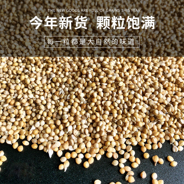 ອາຫານນົກ bird feed new yellow millet shelled millet bird food peony tiger skin cockatiel food 5 catties free shipping