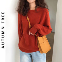 2021 autumn and winter New Red thick sweater female explosive loose lazy wind outside wearing Hong Kong style jacket pullover foreign gas