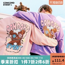 CONCORDEVENT autumn and winter tide brand couple sweater mens spring and autumn trend printing bear loose round neck ins