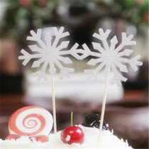 New cake decoration flag planting ornaments ice snow and snow snow insert card baking dessert West Card 10 bags