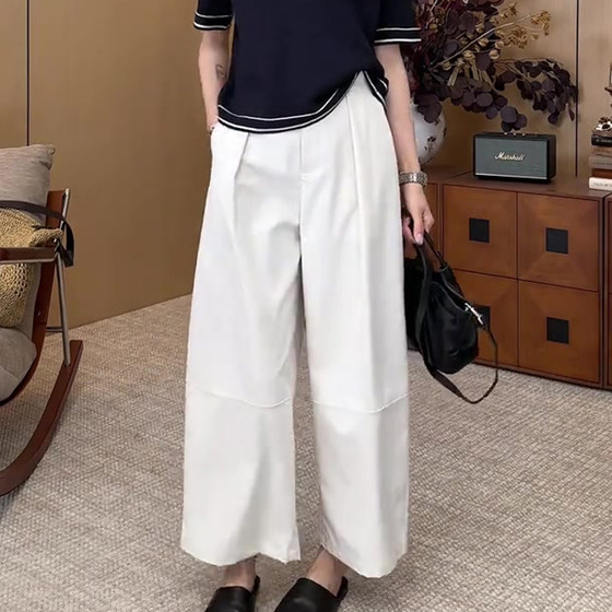 White fashionable and versatile wide-leg pants for women 2025 summer new style slimming commuting simple trend customized straight pants
White fashionable and versatile wide-leg pants for women 2025 summer new style slimming commuting simple trend customized straight pants
