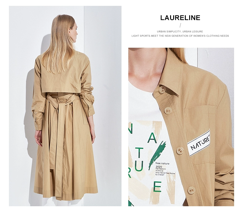 LAURELINE / Lorilin Womens 2021 Áo khoác gió phong cách Anh thường ngày 9201117097 - Trench Coat