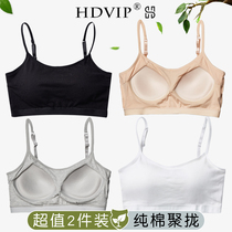 Tube top integrated fixed bra underwear students high school girls gather on the top to prevent light loss no steel ring camisole