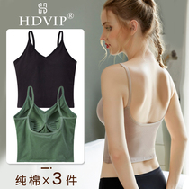 No steel ring exposed belly button big U beautiful back sling integrated vest bra gathers breasts to prevent sagging sports tube top