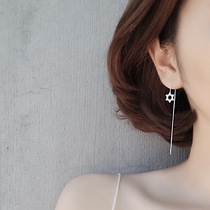 Pure Silver Six-mish Star Ear Line Woman Fresh long style Earrings Pendant Womens Earrings 100 Hitch-in-the-Face Little Earrings Accessories Woman