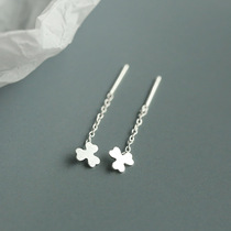 Pure Silver Lucky Earrings Flower Minima Sweet Beauty Brief South Korea Temperament Fresher Earline Schoolgirl Gift Ear Ornaments