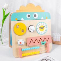 Childrens 1-3-year-old Mengzi Early teaching busy board box house Diy Montessori Multi-functional finished Puzzle Toy