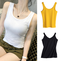 White small harnesses vest woman sleeveless T-shirt with beauty back and bottom outside wearing inner lap style design heart machine blouses