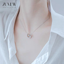 Star Moon pure silver necklace female niche design in minimal student temperament network red pendant moon star knob chain