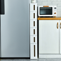 Japanese-style kitchen washing machine side seam storage rack household sundries cabinet floor-to-ceiling multi-layer locker with cabinet door