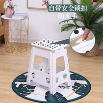 Plastic folding stool simple chair universal household dining table stool space outdoor portable stackable high bench