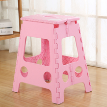 Bench waterproof dining table and chair portable outdoor folding stool home padded adult plastic tall stool large 45CM