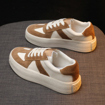 German small white shoes children 2021 Autumn New ins tide retro leather muffin thick bottom Sports spring and autumn shoes