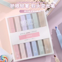 6 high-capacity highlighter retro-colored fluorescent marker pen students use special graffiti pen for notes hand account pen color marker pen rough key pen Morandi color