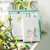 Meng Xiaolong hand account set gift box Japanese ins Wind cute girl Heart Diary book Magnetic buckle book gift box student festival gift notebook color page this literary and art exquisite notepad thickened