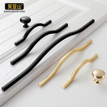 Chiashan light luxury modern cabinet Golden drawer long handle Simple cabinet door long handle Black wardrobe handle