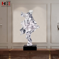 Transparent Taihu stone Modern crafts Imitation glass sculpture artwork Restaurant entrance accessories abstract desktop ornaments