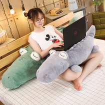 Cute crocodile large bed with pillow oversize sleeping strip pillow to accompany you to sleep with big cushions
