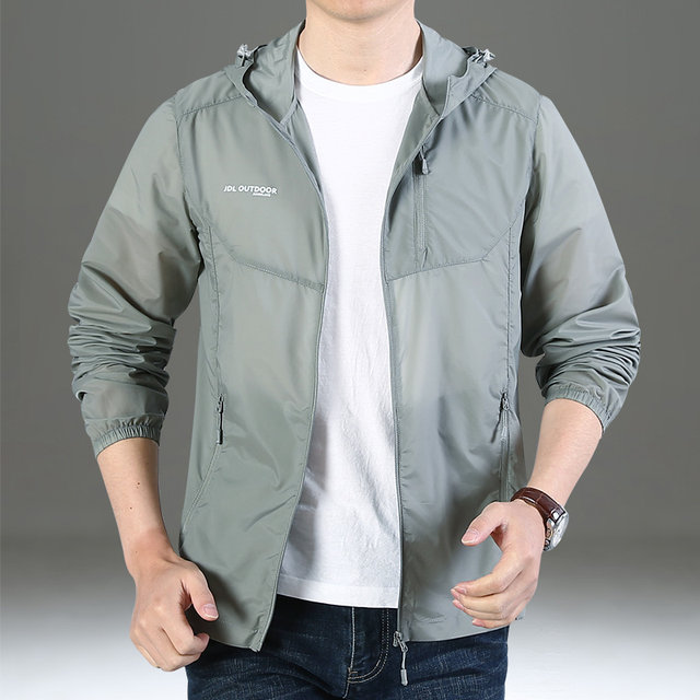 2024 ໃໝ່ Summer Sun Protection Clothing Men's Thin Breathable Jacket Ice Silk Outdoor Leisure Sun Protection Clothing Men's Skin Clothing Fashion