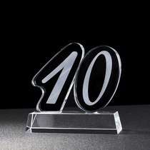 Crystal Digital Trophy Medals 10th Anniversary Top Ten Staff Medals Trophy Creative Gifts Company Customized Trophy 15