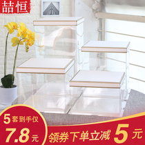 Birthday cake box transparent heightening balloon Barbie 4 6 8 10 12 inch custom square baking box