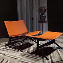 Modern minimalist style living room sofa chair saddle leather casual lounge chair sloppy chair extremely light and luxurious single chair pedaling
