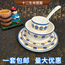 Mongolian Bowls Pan Cup Spoons Hooded Cutlery Cutlery Sets Mongolian Bag Hotel Bowls Dishes Flat Tray Cutlery Supplies Large Discounts
